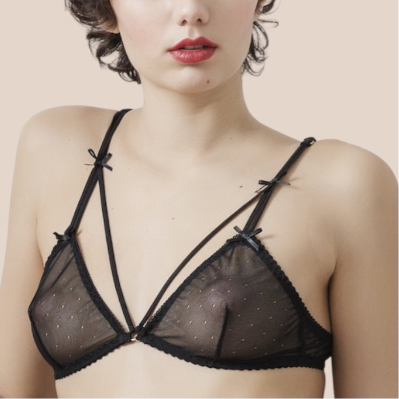 Soutien-gorge en maille transparente et style bondage – séduction audacieuse