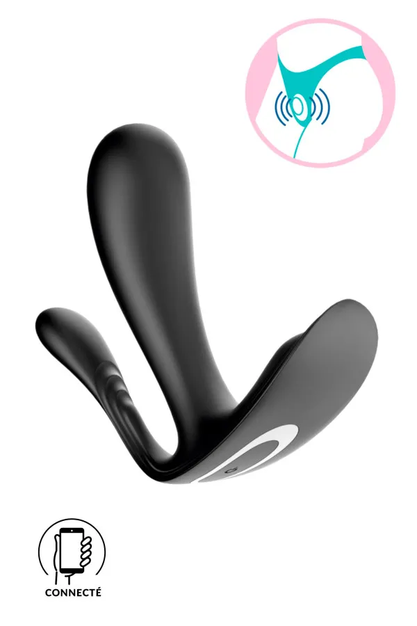 Satisfyer Top Secret… Vibromasseur 3-en-1 connecté USB pour point G, clitoris et plaisir anal
