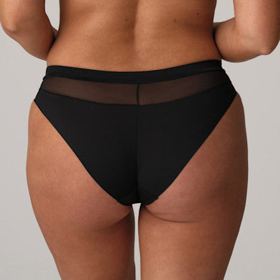 Slip Brésilien en Tulle Noir Brodé - Modèle Sophora, Élégance Et Séduction