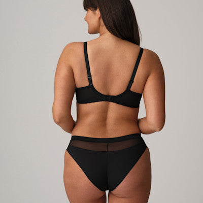 Slip Brésilien en Tulle Noir Brodé - Modèle Sophora, Élégance Et Séduction