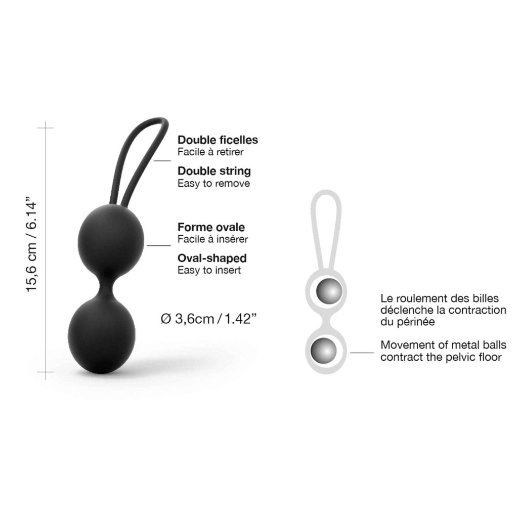 Dorcel Dual Balls… Boules de geisha noires pour tonification du périnée et plaisir intime