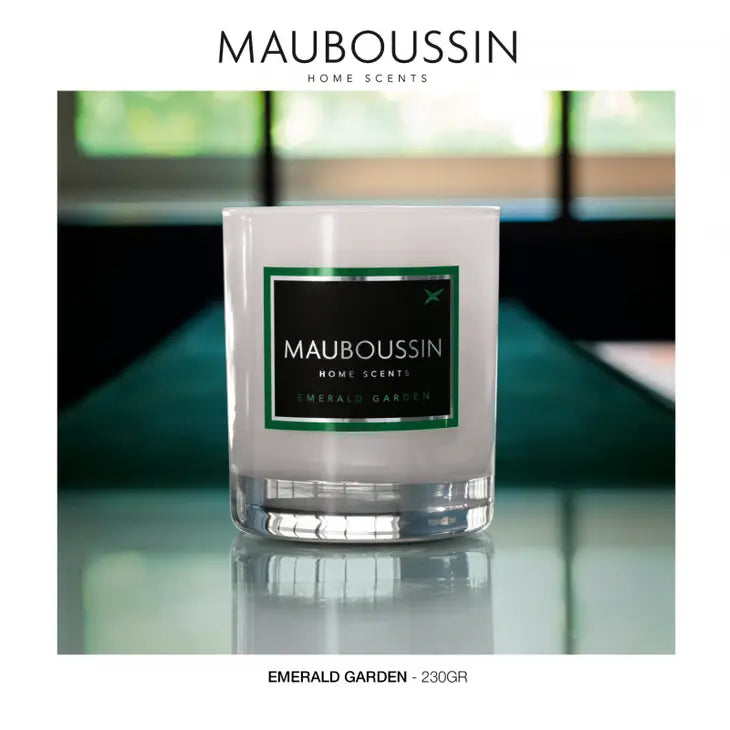 Bougie parfumée Emerald Garden de Mauboussin 230g-Une invitation à la détente et à l’évasion -N°352