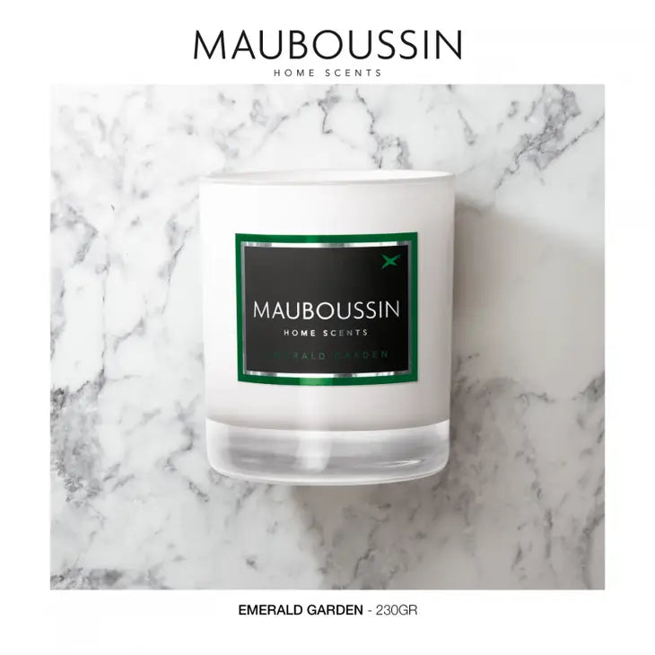 Bougie parfumée Emerald Garden de Mauboussin 230g-Une invitation à la détente et à l’évasion -N°352