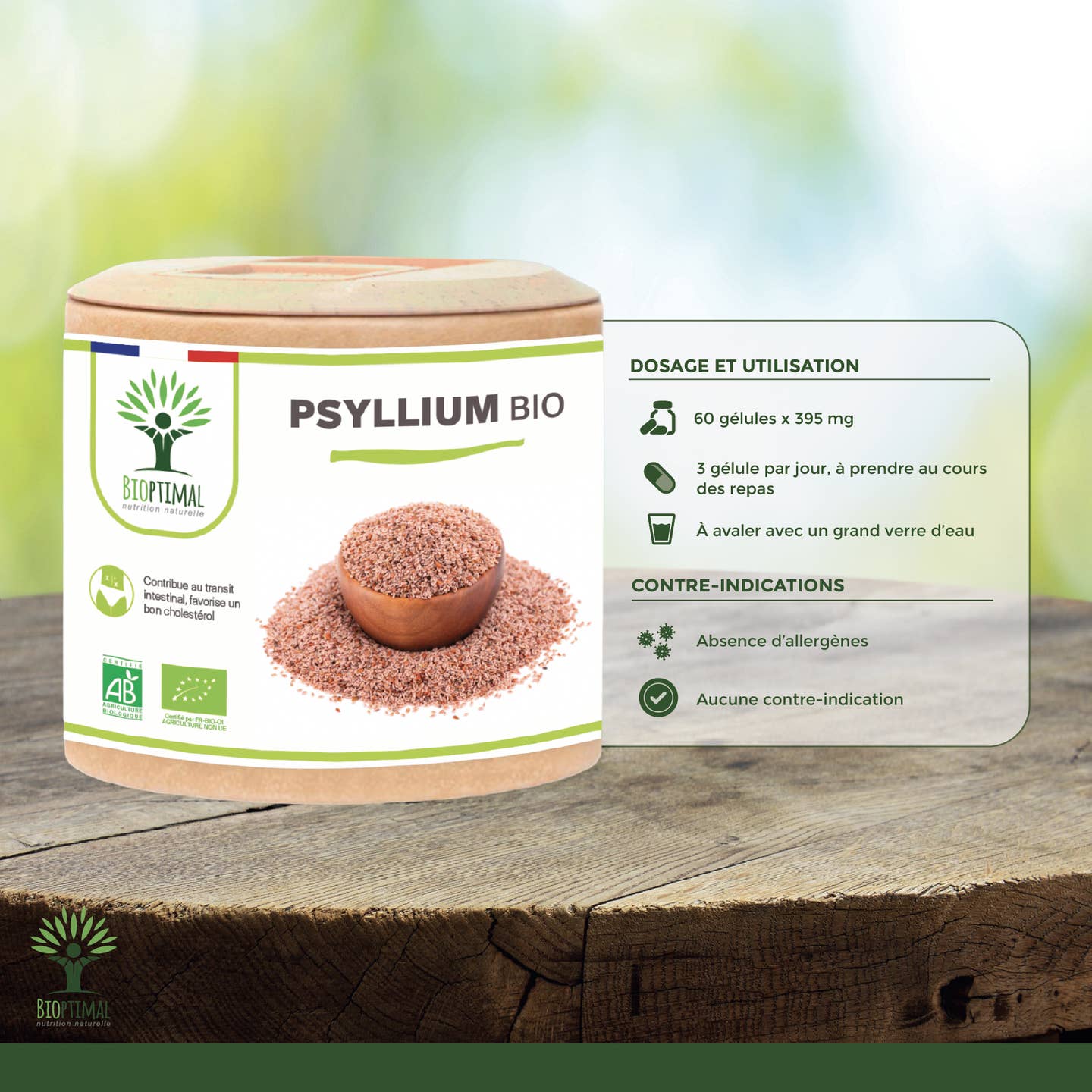 Psyllium Bio - Complément alimentaire - en gélules