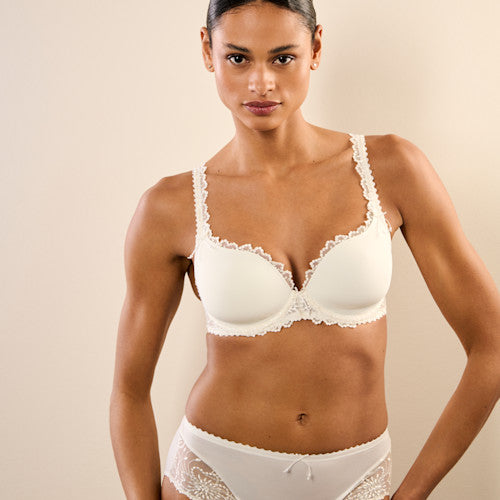 Culotte Taille Haute Naturel Femme Avec Broderie Fine - Confort Et Elégance Jane -N°279