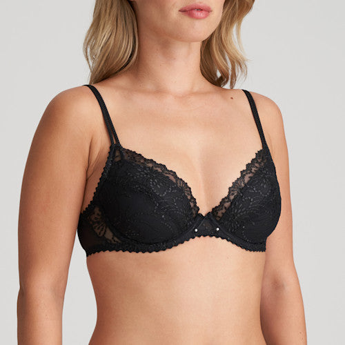 Soutien-Gorge Push-Up Noir En Broderie Raffinée - Jane | À Coussinets Amovibles-N°177